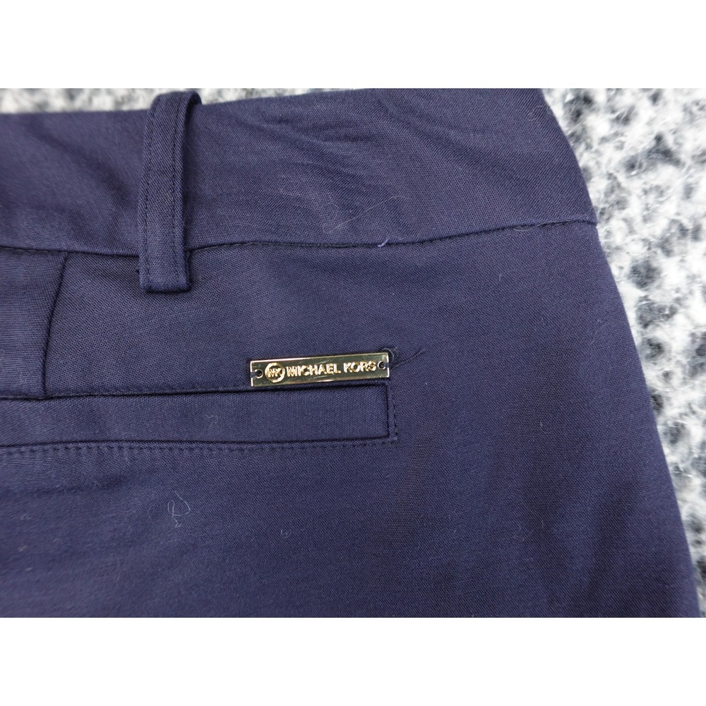 Michael Kors Shorts Womens 12 Navy Blue Tailored Chino Mid Rise SM11 - Picture 12 of 13